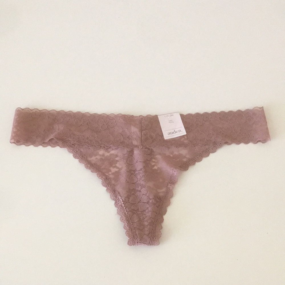 Auden Lace Thong Panty Mauve Coquette
